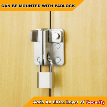 Alise Flip Latch Gate Latches Safety Door Lock Catch For Barn Cabinet Pet Cage Wood Fence Bathroom Garage Window Sus304 Stainles