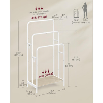 Vasagle Freestanding Towel Rack 3Tier Blanket Holder With Storage Shelf 197 X 118 X 394 Inches Blanket Rack 2 Hooks For