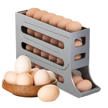 Sipobuy 4Tier 28 Eggs Automatic Rolling Egg Dispenser Spacesaving Egg Tray Organizer Holder For Refrigeratorkitchencabinets