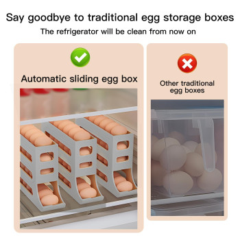 Sipobuy 4Tier 28 Eggs Automatic Rolling Egg Dispenser Spacesaving Egg Tray Organizer Holder For Refrigeratorkitchencabinets