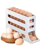 Sipobuy 4Tier 28 Eggs Automatic Rolling Egg Dispenser Spacesaving Egg Tray Organizer Holder For Refrigeratorkitchencabinets