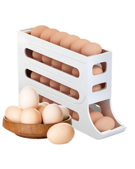 Sipobuy 4Tier 28 Eggs Automatic Rolling Egg Dispenser Spacesaving Egg Tray Organizer Holder For Refrigeratorkitchencabinets