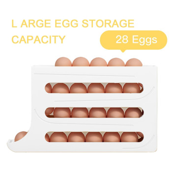 Sipobuy 4Tier 28 Eggs Automatic Rolling Egg Dispenser Spacesaving Egg Tray Organizer Holder For Refrigeratorkitchencabinets