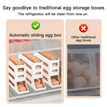 Sipobuy 4Tier 28 Eggs Automatic Rolling Egg Dispenser Spacesaving Egg Tray Organizer Holder For Refrigeratorkitchencabinets