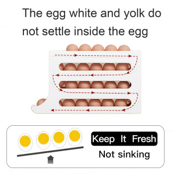 Sipobuy 4Tier 28 Eggs Automatic Rolling Egg Dispenser Spacesaving Egg Tray Organizer Holder For Refrigeratorkitchencabinets