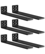 Mloqi 6 Pack Heavy Duty Shelf Brackets L Brackets For Shelves 5Mm Thick Floating Shelf Bracket Up To 50Kg Capacity 12Inch