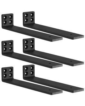 Mloqi 6 Pack Heavy Duty Shelf Brackets L Brackets For Shelves 5Mm Thick Floating Shelf Bracket Up To 50Kg Capacity 12Inch