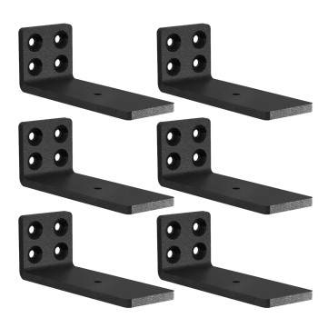 Mloqi 6 Pack Heavy Duty Shelf Brackets L Brackets For Shelves 5Mm Thick Floating Shelf Bracket Up To 50Kg Capacity 4Inch