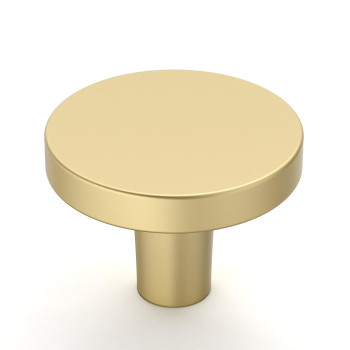 Amerdeco 30 Pack Brushed Gold Cabinet Knobs Single Hole Cabinet Pulls 1 Inch 30Mm Diameter Round Drawer Knobs And Pulls For Ba