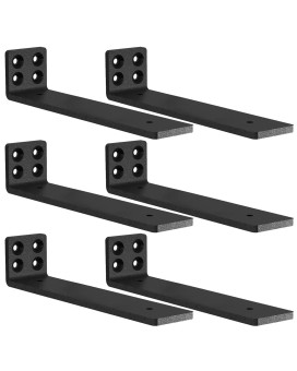 Mloqi 6 Pack Heavy Duty Shelf Brackets L Brackets For Wood Shelves Metal Shelf Brackets 5Mm Thick Floating Shelf Bracket Up To