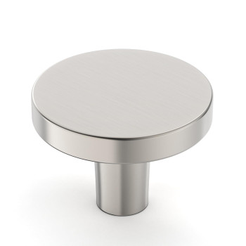 Amerdeco 30 Pack Brushed Satin Nickel Cabinet Knobs Single Hole Cabinet Pulls 1 Inch 30Mm Diameter Round Drawer Knobs And Pull