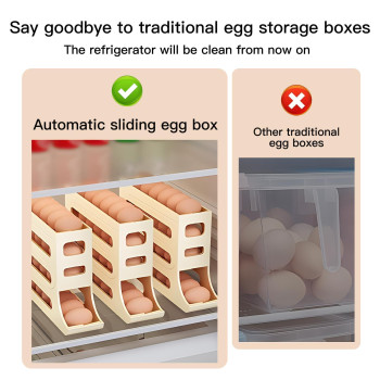 Sipobuy 4Tier 28 Eggs Automatic Rolling Egg Dispenser Spacesaving Egg Tray Organizer Holder For Refrigeratorkitchencabinets