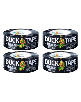 Duck Brand Max Strength Duct Tape Black 4 Rolls 188 Inch X 35 Yards Each 240867