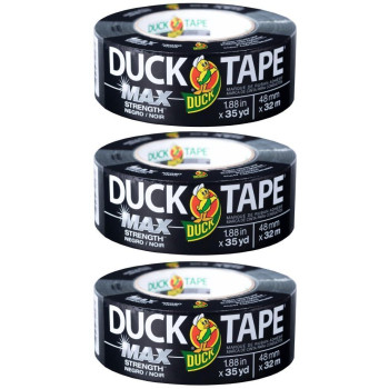 Duck Brand Max Strength Duct Tape Black 3 Rolls 188 Inch X 35 Yards Each 240867