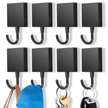 8 Pack Adhesive Hooks Wall Key Hooks With Strong Adhesive Pad Plastic Key Holder Hooks For Hanging For Coat Hooks Key Hooks