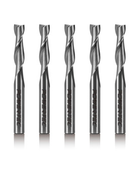 Powertec Solid Carbide Up Cut Spiral Router Bit 14 Shank And 14 Inch Cutting Dia 1Inch Cutting Length Woodworking Route