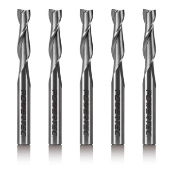 Powertec Solid Carbide Up Cut Spiral Router Bit 14 Shank And 14 Inch Cutting Dia 1Inch Cutting Length Woodworking Route