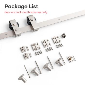 Easelife 48Brushed Nickel Bifolding Sliding Barn Door Hardware Track Kit For 2 Closet Door Top Mount Heavy Duty Slide Smoothl