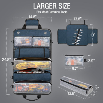 Roll Up Tool Bag Fuzvol Heavy Duty Tool Roll Bags With Small Detachable Tool Pouch And Wrench Roll Organizer Gifts For Men Me