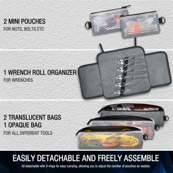 Roll Up Tool Bag Fuzvol Heavy Duty Tool Roll Bags With Small Detachable Tool Pouch And Wrench Roll Organizer Gifts For Men Me