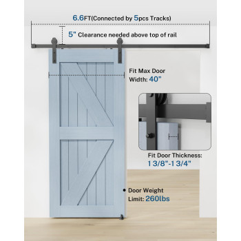 Barn Door Hardware Kit 66Ft Sliding Barn Door Hardware Kit With Floor Guide Handles And Latch For Barn Door Fit 3640