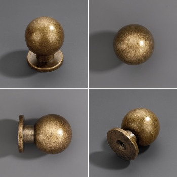 Dosoye 10 Pack 1 Inch 25Mm Diameter Round Solid Vintage Antique Brass Cabinet Knobs Cabinet Pulls Knobs For Cabinets And Drawe