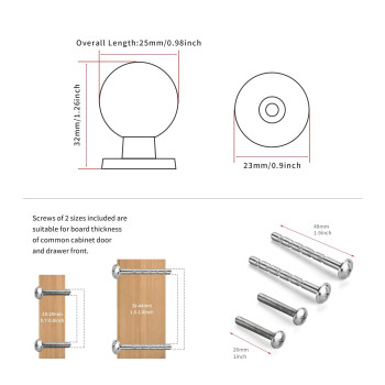 Dosoye 10 Pack 1 Inch 25Mm Diameter Round Brushed Nickel Cabinet Solid Knobs Cabinet Pulls Knobs For Cabinets And Drawers Ball