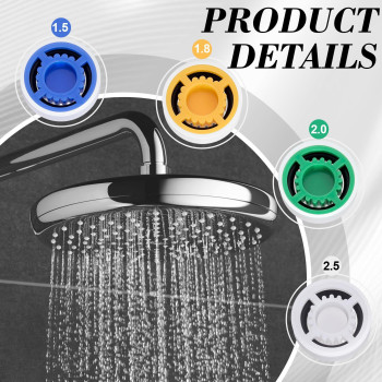 Pagow 4 Pcs Shower Flow Restrictor Gpm 15182025 Shower Flow Reducer Shower Head Water Flow Limiter Set For Shower Head