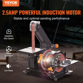 Vevor 5 Disc Sander And 1 X 30 Belt Sander Combo With 25A Induction Motor Powerful Woodworking Bench Sander With 045 Ad