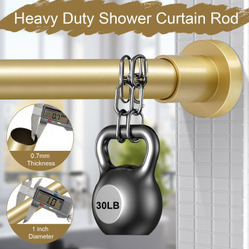 Ynl Gold Shower Curtain Rod 3294 Inch2778Ft Nonslip Never Rust Stainless Steel No Drill Spring Tension Shower Rod Adj