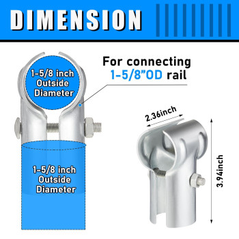 Tandefio Pipe Clamp Chain Link Fence T Clamp Galvanized Steel End Rail Clamp For Od Pipe Bolts And Nuts Included12 Pcs 158