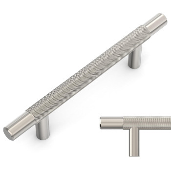 Amerdeco 10 Pack Brushed Satin Nickel Knurled Cabinet Pulls 334 Inch Hole Centers Kitchen Cabinet Handles Hardware Kitchen Han