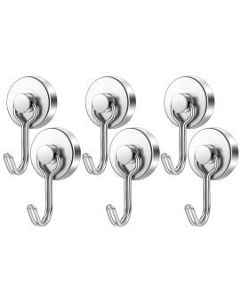 Findmag Swivel Magnetic Hooks 40Lbs Stainless Steel N52 Hooks With Magnets Heavy Duty Strong Silver Magnet Hooks For Refrigera