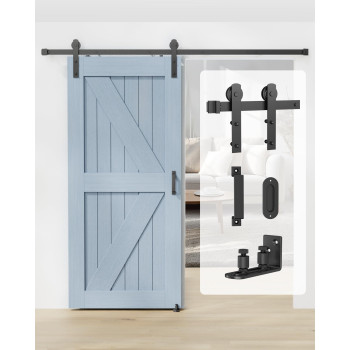 Barn Door Hardware Kit 5Ft Sliding Barn Door Hardware Kit With Floor Guide Handles And Latch For Barn Door Fit 28 Wide Do