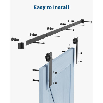 Barn Door Hardware Kit 5Ft Sliding Barn Door Hardware Kit With Floor Guide Handles And Latch For Barn Door Fit 28 Wide Do