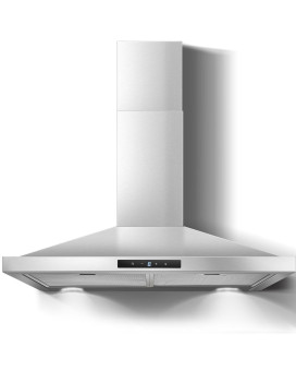 Zomagas Range Hood 30 Inch Stainless Steel Wall Mount Kitchen Hood Ductedductless Convertible Vent Hood W 3 Speeds Touch Co