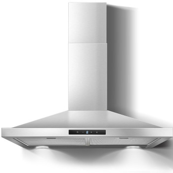 Zomagas Range Hood 30 Inch Stainless Steel Wall Mount Kitchen Hood Ductedductless Convertible Vent Hood W 3 Speeds Touch Co