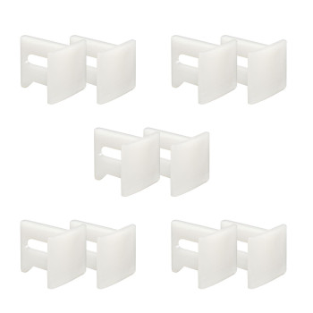 Generic 10 Pcs N7015 Plastic Door Bottom Guide Kits Replacement 5 Sets White