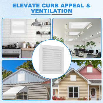 Zepoty 2Pack 10 X 10 Premium Aluminum Gable Vents With Screen Paintable Design Ideal For Attic And Shed Ventilation Vent