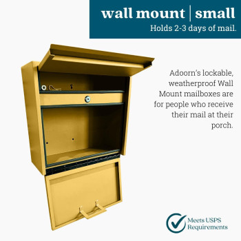 Wall Mount Mailbox Small Antitheft Locking Mailbox Weatherproof Mailboxes For Outside The House 135 H X 15 L X 55