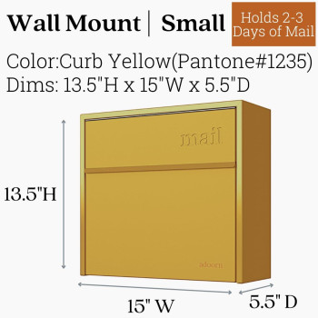 Wall Mount Mailbox Small Antitheft Locking Mailbox Weatherproof Mailboxes For Outside The House 135 H X 15 L X 55