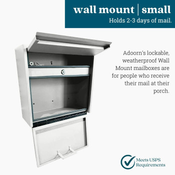 Wall Mount Mailbox Small Antitheft Locking Mailbox Weatherproof Mailboxes For Outside The House 135 H X 15 L X 55