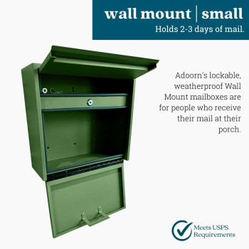 Wall Mount Mailbox Small Antitheft Locking Mailbox Weatherproof Mailboxes For Outside The House 135 H X 15 L X 55