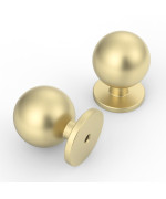 9Build 20 Pack 12 Inch Brushed Brass Cabinet Knobs Kitchen Cabinet Knobs Gold Drawer Knobs Round Dresser Knobs Kitchen Knobs Fo