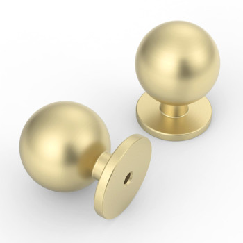 9Build 20 Pack 12 Inch Brushed Brass Cabinet Knobs Kitchen Cabinet Knobs Gold Drawer Knobs Round Dresser Knobs Kitchen Knobs Fo