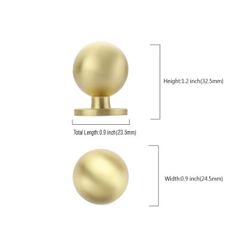 9Build 20 Pack 12 Inch Brushed Brass Cabinet Knobs Kitchen Cabinet Knobs Gold Drawer Knobs Round Dresser Knobs Kitchen Knobs Fo