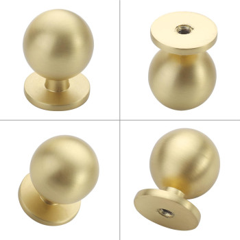 9Build 20 Pack 12 Inch Brushed Brass Cabinet Knobs Kitchen Cabinet Knobs Gold Drawer Knobs Round Dresser Knobs Kitchen Knobs Fo