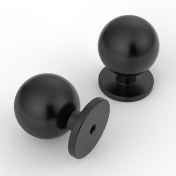 9Build 20 Pack 12 Inch Matte Black Cabinet Knobs Kitchen Cabinet Knobs Black Drawer Knobs Round Dresser Knobs Kitchen Knobs For