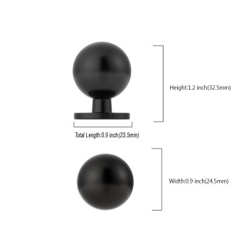 9Build 20 Pack 12 Inch Matte Black Cabinet Knobs Kitchen Cabinet Knobs Black Drawer Knobs Round Dresser Knobs Kitchen Knobs For