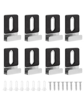 8Pcs Metal Mirror Clips For Wall Mounting With Screws 14 Inch Heavy Duty Mirror Display Holder Clips Hooks Frameless Mirror Re